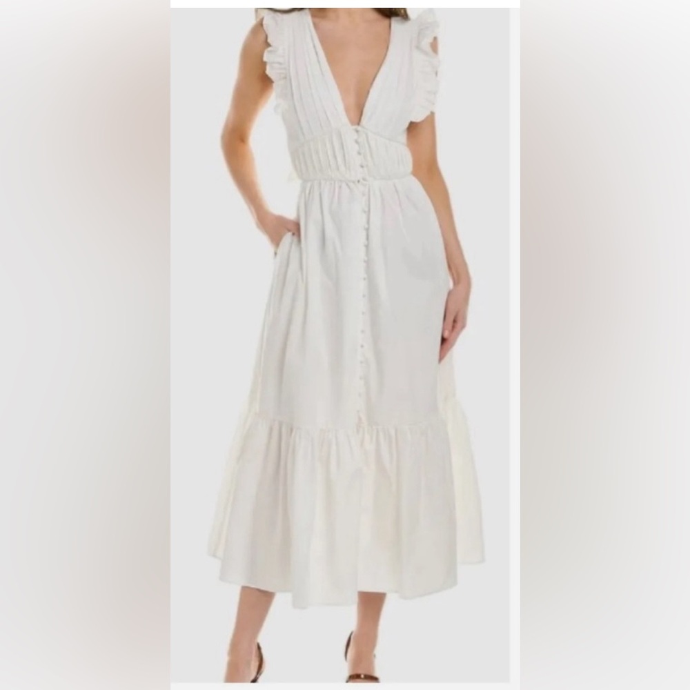 White Poplin Midi Dress